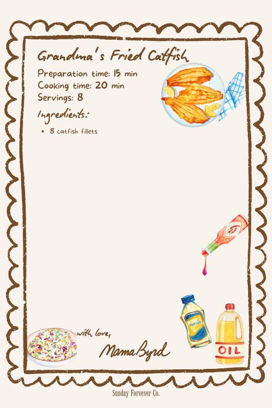 Grandma's Fried Catfish Recipe Card